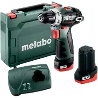 Metabo Accuboormachine/schroefmachine 12 V PowerMaxx BS BL, 2 x 2Ah Li-Power - - 601721500 - Inclusief oplader LC40 en koffer