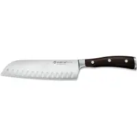 Wüsthof - Ikon Santoku met kuiltjes 17 cm - Houten handvat