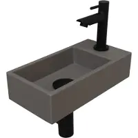 Ink Fonteinset Versus 36x18x9 cm Quartz Beton Met Kraangat Rechts Mat Zwart