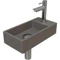 Ink Fonteinset Versus 36x18x9 cm Quartz Beton Met Kraangat Rechts Chroom