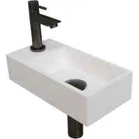 Ink Fonteinset Versus 36x18x9 cm Polystone Mat Wit Met Kraangat Links Metal Black