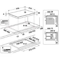 Whirlpool WF S1577 CPNE Inductie Kookplaat - Inbouw - 4 Kookzones