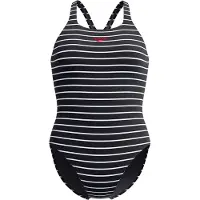 Speedo Endurance+ Printed Medalist Swimsuit Grijs UK 36 Vrouw