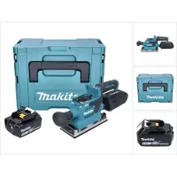 Makita DBO 382 T1J Akku Schwingschleifer 18 V 93 x 185 mm Brushless + 1x Akku 5,0 Ah + Makpac -