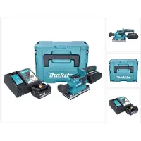 Makita DBO 382 RT1J Akku Schwingschleifer 18 V 93 x 185 mm Brushless + 1x Akku 5,0 Ah + Ladegerät +
