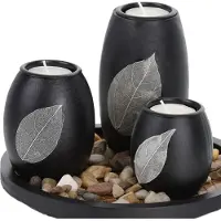 Relaxdays Porte-bougies met chauffe-plat (19,5 x 19,5 x 13,5 cm)