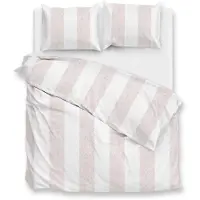 Zohome Dekbedovertrek Tratti di Satinado - Dekbedovertrek - Deken - Roze - 100% Katoen-Satijn - Strepen - 240x200-220 cm + 2 slopen 60/70 cm