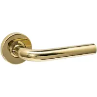 Intersteel deurkruk Luzern met rozet massief verdekt ø53x10mm met nokken - PVD messingkleur