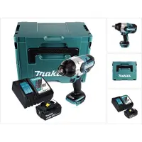 Makita Boormachine + slagboor, DTW 1002 RG1J Accu-slagmoersleutel 18 V 1000 Nm 1/2" Brushless + 1x Accu 6.0 Ah + Lader + (Oplaadbare batterij)