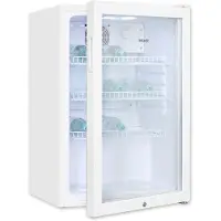 Exquisit koelkast met glazen deur GKS120-GT-160C Wit 118 l, convectie, 3 legplateaus, deurslot, vrijstaand