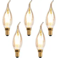 LUEDD Set van 5 E14 Dimbare LED Filament Tip Kaarslampen 240V 3W 250lm