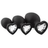 Easytoys Anal Collection Siliconen Buttplug Set Met Diamantjes - Hart