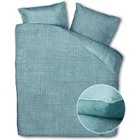 Zo! Home Dekbedovertrek Lino Emerald Green Katoen-240 x 200 / 220 cm | Lits-Jumeaux