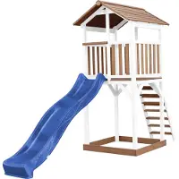 Axi Beach Tower Speeltoren Bruin/wit - Blauwe Glijbaan