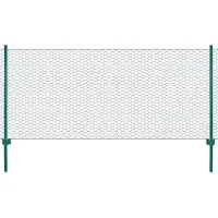 vidaXL Draadgaashek met palen 25x0,75 m staal groen