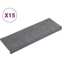 vidaXL Trapmatten zelfklevend 15 stuks 65x21x4 cm lichtgrijs