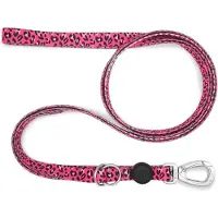 Morsø hondenriem verstelbaar gerecycled bubble leo roze 65-200x2,5 cm 20-80 kg
