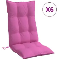 vidaXL Stoelkussens 6 st hoge rug oxford stof roze