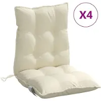 vidaXL Stoelkussens 4 st lage rug oxford stof crèmekleurig