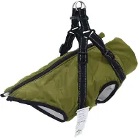vidaXL Hondenjas met harnas waterdicht reflecterend legergroen L24