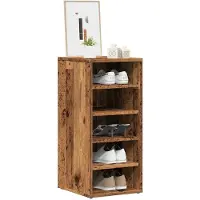 vidaXL Schoenenkast 32x35x70 cm bewerkt hout oud houtkleurig