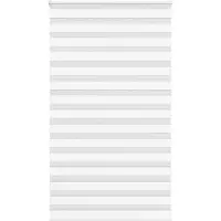 vidaXL Zebra rolgordijn 130x230 cm stofbreedte 125,9cm polyester wit
