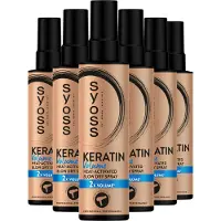 Syoss Keratine Volume Heatprotection Spray – Haarspray - Hittebescherming - Volume – Anti-pluis - Voordeelverpakking - 6 x 200 ml