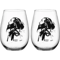 Kosta Boda All about you glas 57 cl 2-pack love him (grijs)