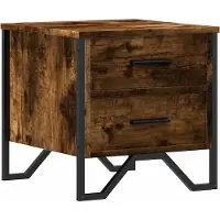 vidaXL Nachtkastje 40x41x40 cm bewerkt hout gerookt eikenkleurig