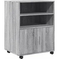 vidaXL Rolkast 60x48x81 cm bewerkt hout grijs sonoma eikenkleurig