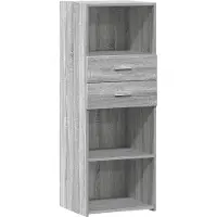 vidaXL Hoge kast 45x42,5x124 cm bewerkt hout grijs sonoma eikenkleurig