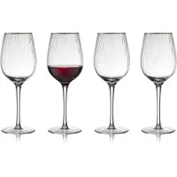 Lyngby Glas Palermo Gold rodewijnglas 40 cl 4-pack Transparant-goud