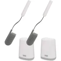 Joseph Joseph Toiletborstel Set met 2 Stuks, Wit/Zilver - | Flex Lite