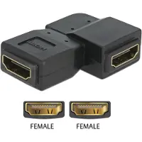 DeLOCK HDMI (v) - HDMI (v) koppelstuk - 90° haaks naar links - versie 1.3 (Full HD 1080p)