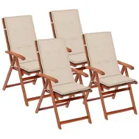 vidaXL Tuinstoelkussens 4 st hoge rug 120x50x2 cm stof crèmekleurig