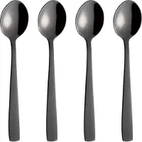 Aida Raw koffielepel 4-pack Zwart