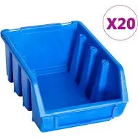 vidaXL Stapelbakken 20 st kunststof blauw