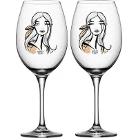 Kosta Boda All about you wijnglas 52 cl 2 pack Wait for her (dusty pink)