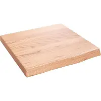 vidaXL Wastafelblad 40x40x(2-4) cm behandeld massief hout lichtbruin