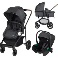 Bebeconfort Haze Trio - 3-in-1 reissysteem kinderwagen - 0-4 jaar (0-22 kg) - 2-in-1 zitgedeelte - Tinted Gray