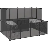 Shumee Dierenhok klein 143x107x93 polypropeen en staal zwart