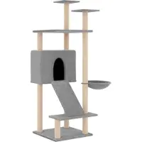 vidaXL Kattenmeubel met sisal krabpalen 153 cm lichtgrijs