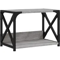 vidaXL Printerstandaard 44x26x31,5 cm bewerkt hout grijs sonoma eiken
