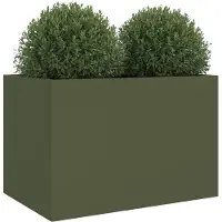 vidaXL Plantenbak 62x40x39 cm staal olijfgroen