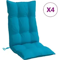 vidaXL Stoelkussens 4 st hoge rug oxford stof lichtblauw