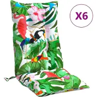vidaXL Stoelkussens 6 st hoge rug oxford stof meerkleurig
