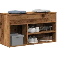 vidaXL Schoenenbank 80x30x45 cm bewerkt hout oud houtkleurig