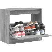 vidaXL Schoenenkast 80x42x69 cm bewerkt hout grijs sonoma eikenkleurig