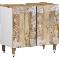 vidaXL Wastafelkast 62x33x58 cm massief mangohout