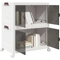 vidaXL Opbergbox met wielen, stapelbaar, 2-laags, 75 liter, 64x40x76 cm